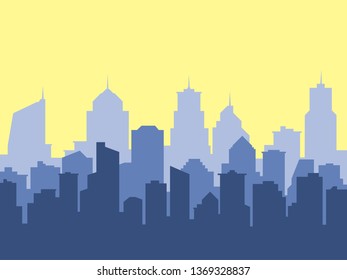 city background with buildings silhouettes