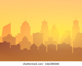 city background with buildings silhouettes. EPS-10