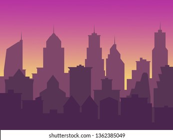 city background with buildings silhouettes. EPS-10