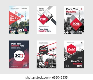 City Background Business Book Cover Design Template Set in A4. Can be adapt to Brochure, Annual Report, Magazine,Poster, Corporate Presentation, Portfolio, Flyer, Banner, Website