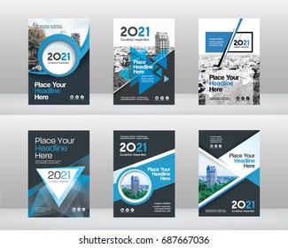 City Background Business Book Cover Design Template Set in A4. Can be adapt to Brochure, Annual Report, Magazine,Poster, Corporate Presentation, Portfolio, Flyer, Banner, Website