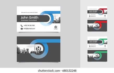 City Background Business Card Design Template. Can be adapt to Brochure, Annual Report, Magazine,Poster, Corporate Presentation, Portfolio, Flyer, Website