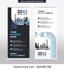 City Background Business Roll Up Design Template.Flag Banner Design. Can be adapt to Brochure, Annual Report, Magazine,Poster, Corporate Presentation,Flyer, Website