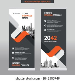 City Background Business Roll Up Design Template.Flag Banner Design. Can be adapt to Brochure, Annual Report, Magazine,Poster, Corporate Presentation,Flyer, Website