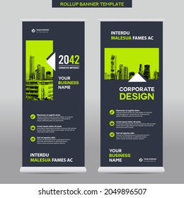 City Background Business Roll Up Design Template.Flag Banner Design. Can be adapt to Brochure, Annual Report, Magazine,Poster, Corporate Presentation,Flyer, Website