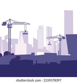 city background construction town and houses