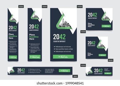 City Background Corporate Web Banner Template in multiple sizes. Easy to adapt to Brochure, Annual Report, Magazine, Poster, Corporate Advertising media, Flyer, Website.