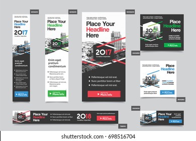 City Background Corporate Web Banner Template in multiple sizes. Easy to adapt to Brochure, Annual Report, Magazine, Poster, Corporate Advertising media, Flyer, Website.