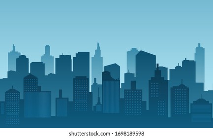 City Background Of Daylight With Building Skyscraper