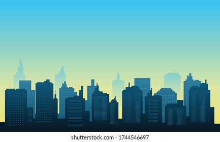 City of background with daylight nuance panorama