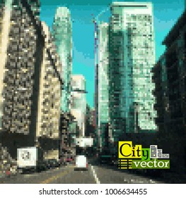 city background high-rise. Vector