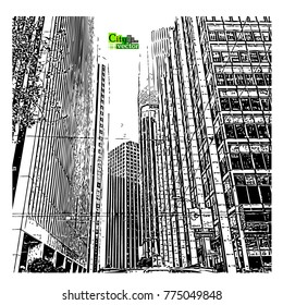city background high-rise. Vector