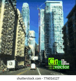 city background high-rise. Vector