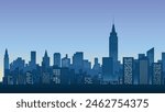 City background illustration with many buildings and morning sky Vector Cityscape design