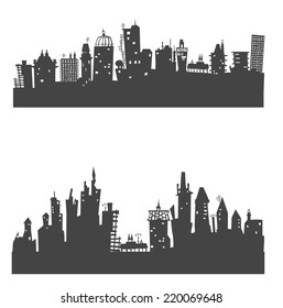 City Background Made Different Buildings Silhouettes Stock Vector ...