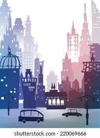 City background made of building silhouettes