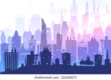 City background made of building silhouettes