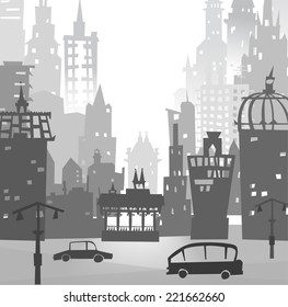 City background made of building silhouettes