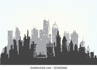 City background made of building silhouettes
