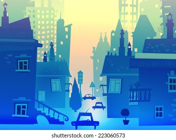 City background made of building silhouettes