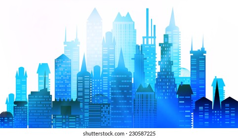 City background made of building silhouettes