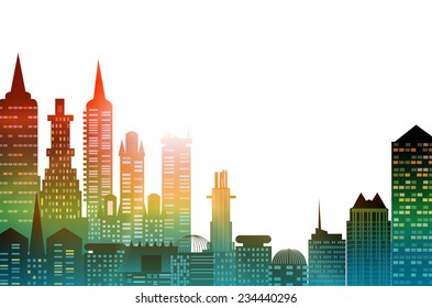 City background made of building silhouettes