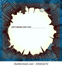 City background made with lots of building silhouettes