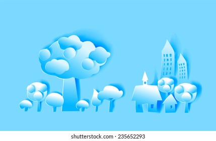 City background made with lots of building silhouettes