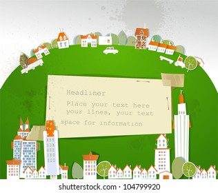 city background made of paper