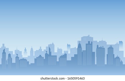 City Background Morning Lots Buildings Stock Vector (Royalty Free ...