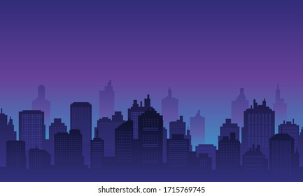 City background with night panorame, downtown many mall and apartment