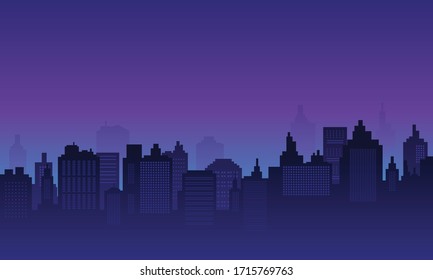 City background with night panorame, downtown many mall and apartment