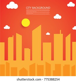 City background in night scene. Element for design, advertising, promotion of dairy products. Vector illustration.