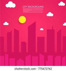 City background in night scene. Element for design, advertising, promotion of dairy products. Vector illustration.