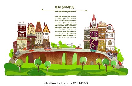 city background and space for text