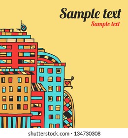 City background with space for text - vector