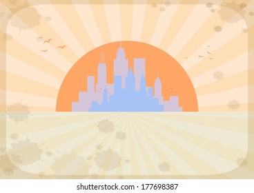 City background, vector 