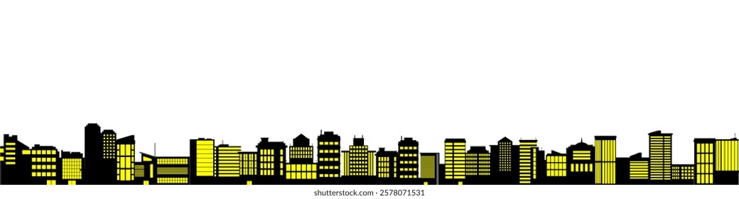 City background vector featuring a modern urban skyline high rise buildings, Perfect for cityscapes, business, architecture, night views, and metropolitan design projects