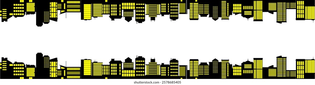 City background vector featuring a modern urban skyline high rise buildings, Perfect for cityscapes, business, architecture, night views, and metropolitan design projects