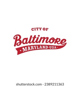 Stadt Baltimore Schriftdesign. Baltimore, Maryland Typografie Design. Vektorgrafik und Illustration.