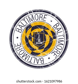 City of Baltimore, Maryland postal rubber stamp, vector object over white background