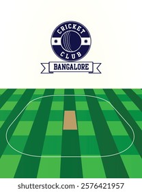 City of Bangalore, India Cricket green field, Vector Illustration Abstract Editable image