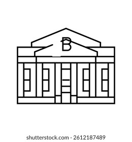 city bank building line icon vector. city bank building sign. isolated contour symbol black illustration