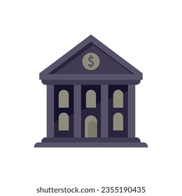 City bank icon flat vector. Finance service. Business money isolated