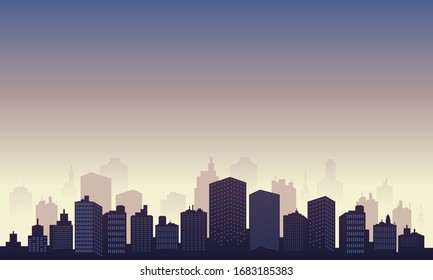 The city of beautiful view and many building.