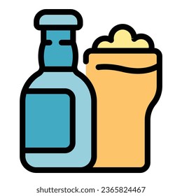 City beer icon outline vector. German festival. Building city color flat