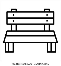 City Bench Icon Element For Design