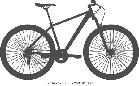 City bicycle black silhouette. Active urban transport