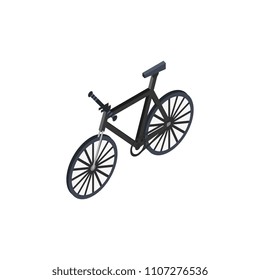 City bicycle isometric 3D element. Personal transportation icon, urban and countryside traffic icon vector illustration.