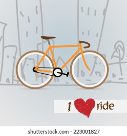 City bicycle. Vector.